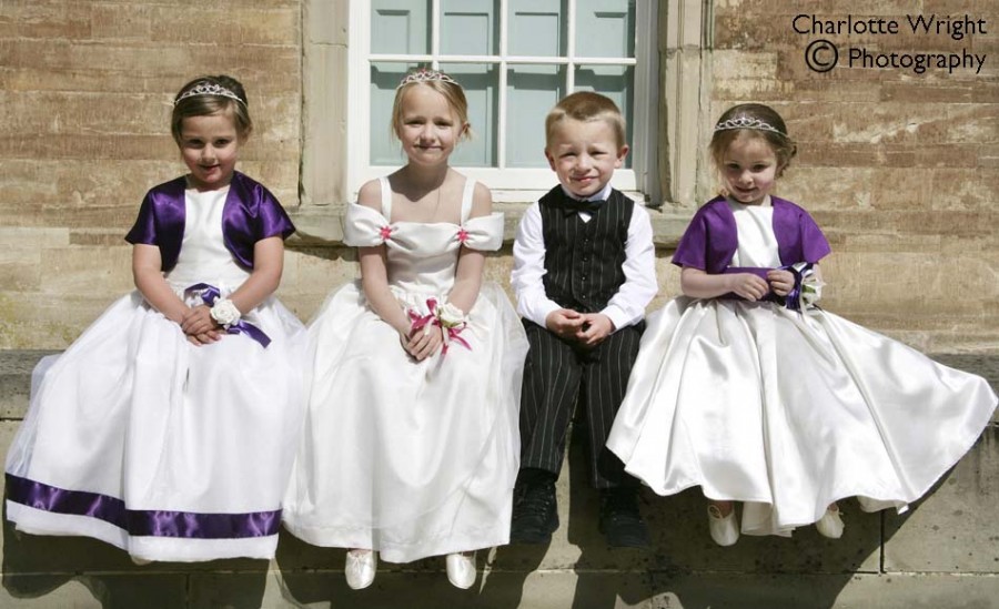 Flower Girl & Page Boy Photoshoot, clothes by Village Brides of Long Compton